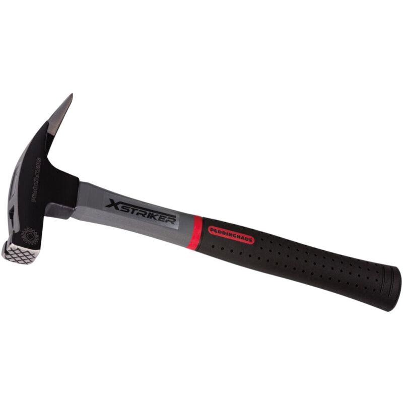 Fp - Peddinghaus Sicherheits-lattenhammer Schwarz 600g Glasfaserstiel, Zimmermannshammer Inkl. Nagelhalter