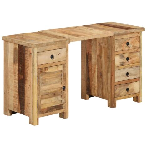 Pedestal Desk Solid Wood Mango 140x50x77 cm vidaXL