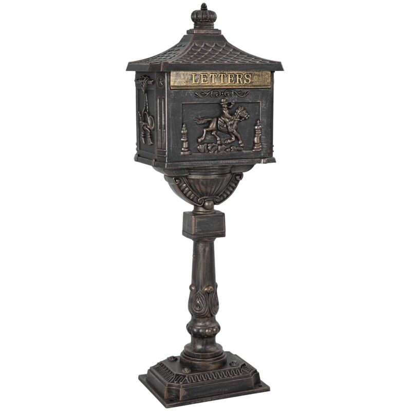 Standing Mailbox Bronze 42.5 x 29.5 x 117 cm Cast Aluminum vidaXL