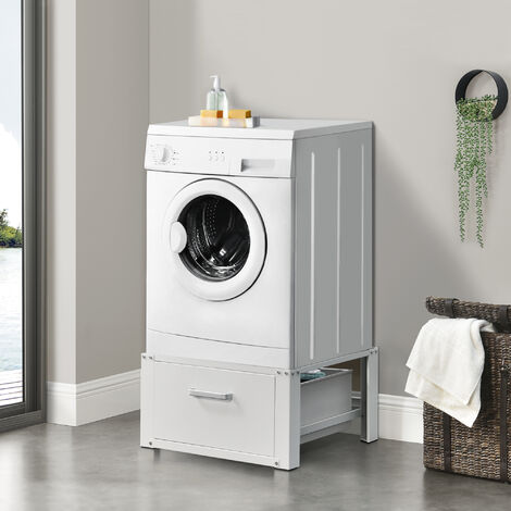 Pedestal doble para la lavadora y secadora mueble para lavadora capacidad de  carga de 200Kg organizador