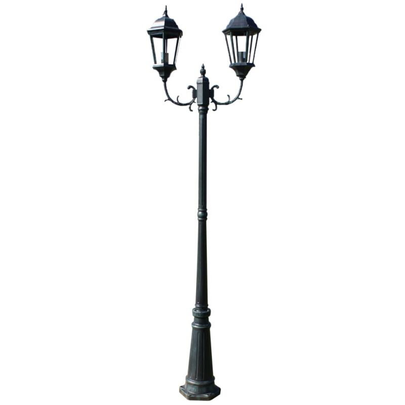 

Farola de jardín 2 brazos 230 cm verde oscuro/negro aluminio - Verde - Vidaxl