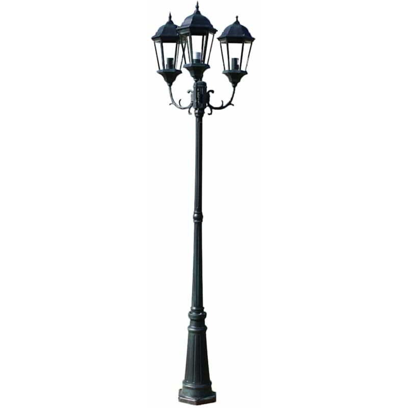 

Farola de jardín 3 brazos 230 cm verde oscuro/negro aluminio - Verde - Vidaxl