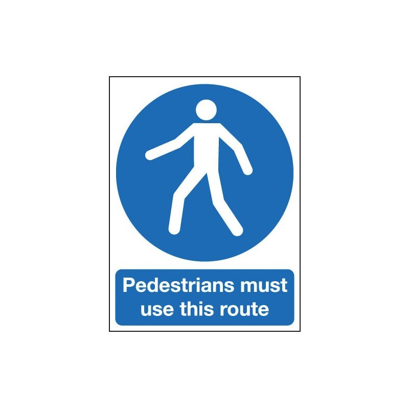 Sitesafe - Pedestrians Must Use This Route Rigid pvc Sign - 148 x 210mm