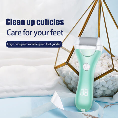 Pédicure Électrique USB Rechargeable, Lime à Pieds avec 3 Embouts et 2 Vitesses