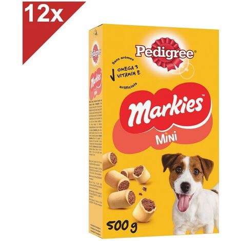 PEDIGREE Markies Mini Biscuits fourrés pour chien 12x500g