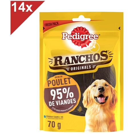 PEDIGREE Ranchos Récompenses riche en poulet pour chien (14x70g)