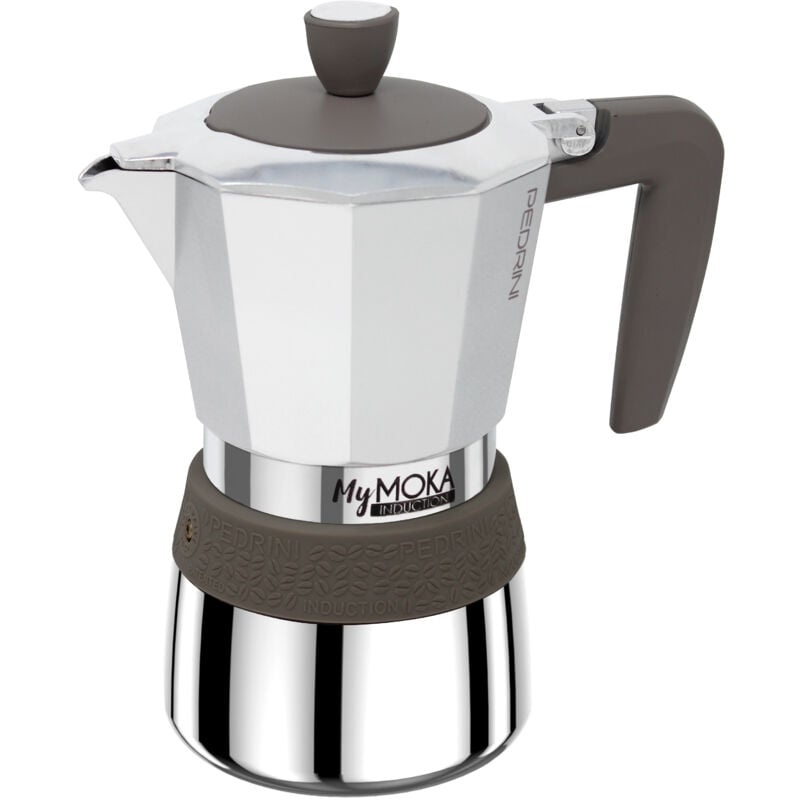 MyMoka induction Italian coffee maker Brown, Stainless steel - Pedrini