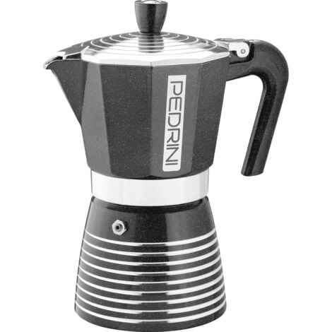 AUTRES Pedrini Infinity Rock Espressokocher Schwarz/Silber Fassungsvermögen Tassen=6