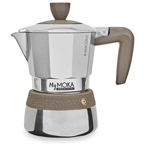 PEDRINI MY MOKA CAFFETTIERA 3 TAZZE INDUZIONE ACCIAIO INOX SILICONE BLU NOTTE