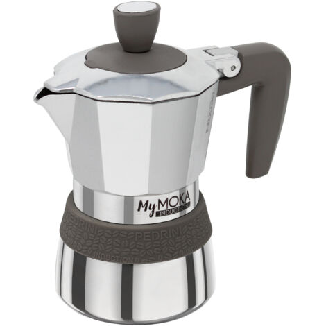 Pedrini MyMoka induction Cafetera italiana Marrón, Acero inoxidable