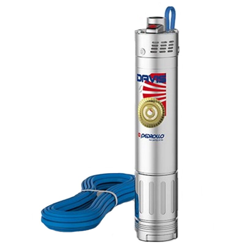 Davis Pompe immergée de 4' avec roue périphérique 0,75kW Mono Câble 20m - Pedrollo