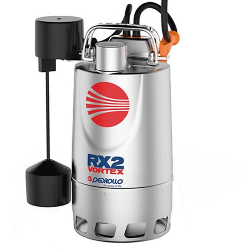 Pompe d'évacuation RXm3/20-GM Vortex tout inox flotteur magnétique 0,55kW regards reduites eaux sales monophase - Pedrollo