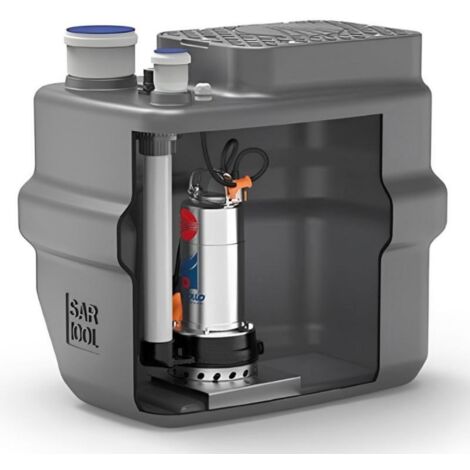 Pedrollo – Station de relevage 100L – Pompe submersible à roue broyeuse 0,60 kW – Débit jusqu'à 24 m³/h – Tension monophasé 220V - SAR100ZXm1A40
