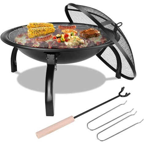 PEDY Barbacoa Plegable de Jardín55x45x16cm, Parilla Portátil de Jardín al Aire Libre, Barbacoa Multifuncional para Calefacción, Picnic