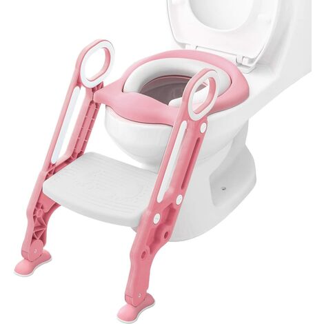 Klappbarer Kleinkind Toilettenstuhl für Babytopf mit Trittleiter Rosa Germany GM 