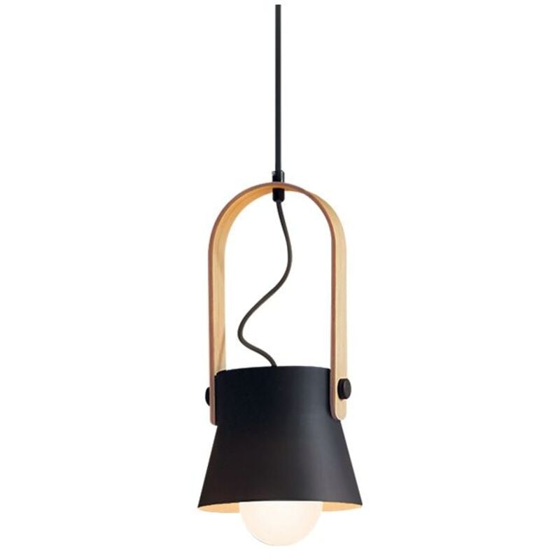 Larissa Lighting - Suspension Luminaire D160 Pour Ampoule led E27 Noir Mat zambelis