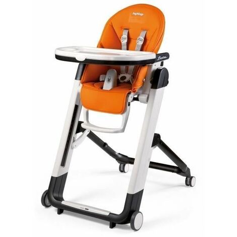 Peg Perego Siesta Follow Me, chaise haute multifonctions Ultra compacte, Arancia (Orange)