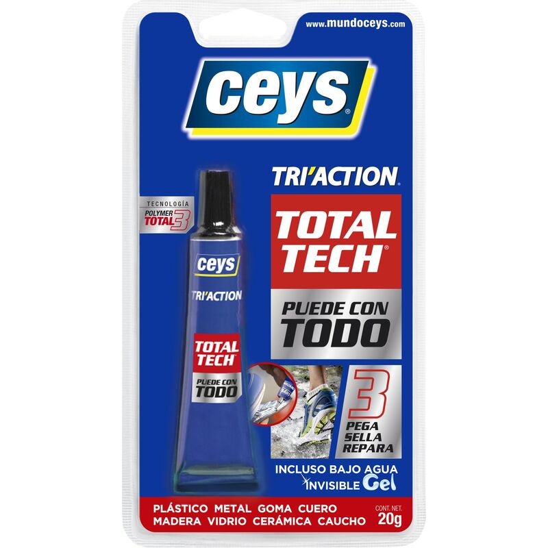 

Adhesivo Sellador Tri-Action 20 Gr Total Tech Xpress Ceys