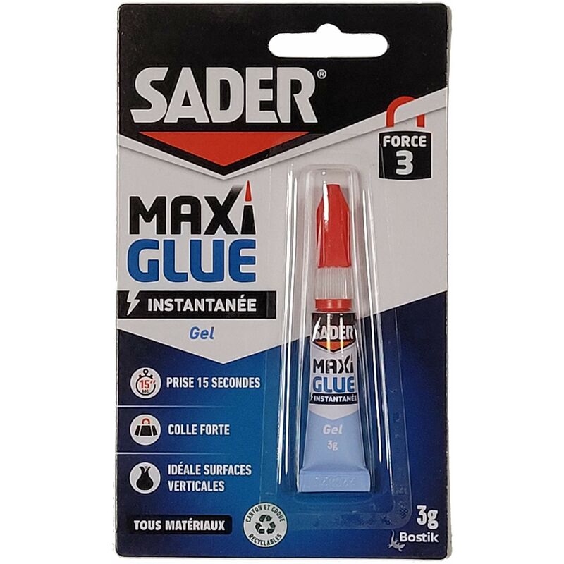 

Pegamento de cianocrilato maxiglue, gel, 3g SADER