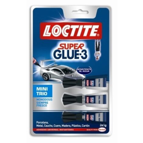 Pegamento instantaneo 1 gramo super glue3 3 tubos loctite