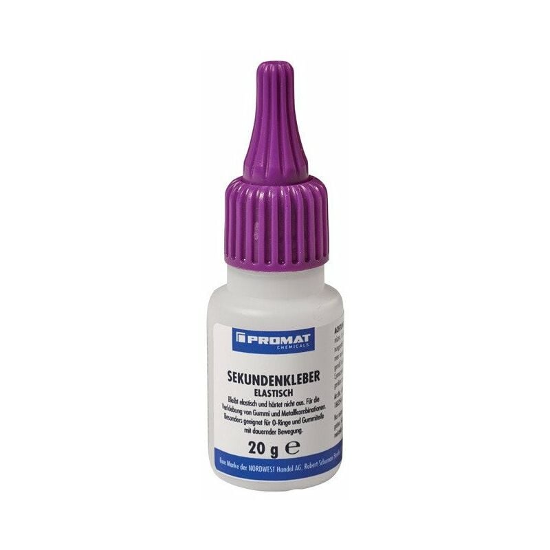 

Pegamento instantáneo elástico 20 g Botella incolora de productos químicos Promate