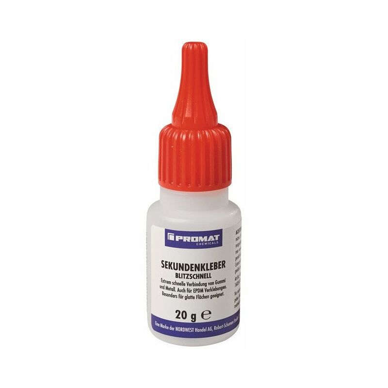 

Pegamento instantáneo ultra rápido 20 g Botella incolorida Chemicals - Promat