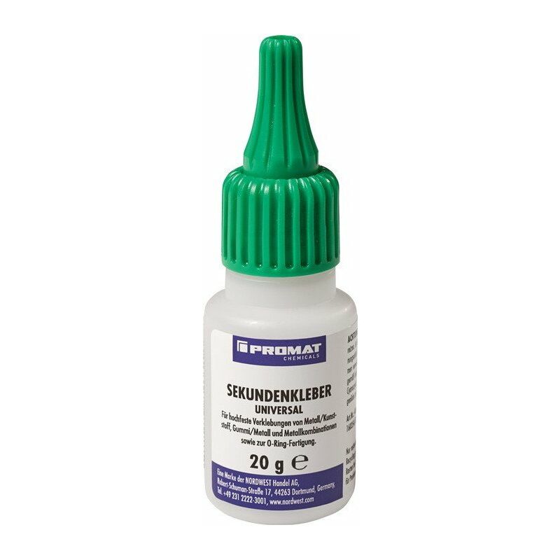 

Pegamento instantáneo universal 20 g NSF P1 incoloro biberón e Chemicals - Promat