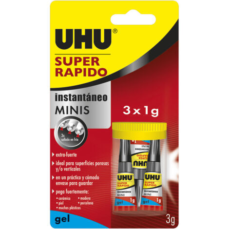 PEGAMENTO INST.UHU SUPER RAPIDO GEL 3x1g