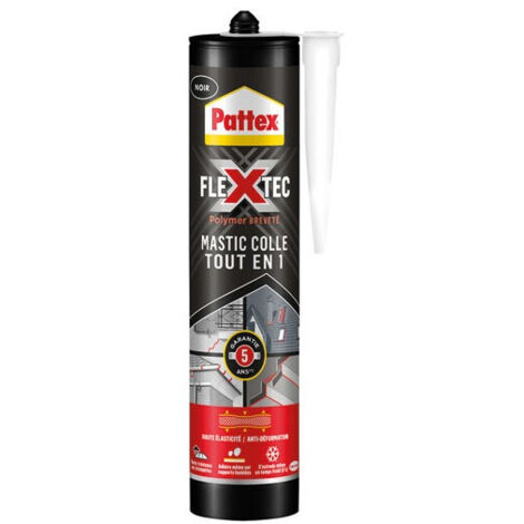 Pegamento para juntas internas y externas Pattex Flextec, polímero negro, cartucho de 389 g Pattex