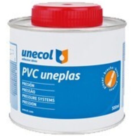 Pegamento PVC UNEPLAS con pincel - UNECOL Capacidad: 500 Ml.
