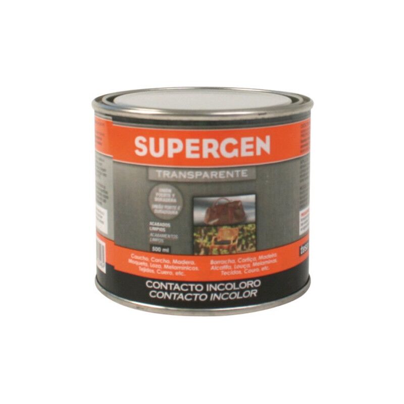 

Pegamento supergen incoloro 500 ml.