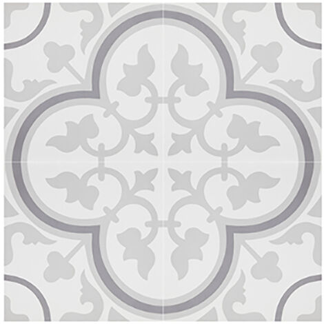 Pegane – Boite de 24 carreaux de ciment véritable 0,96m² – Carreaux artisanaux gris 20x20cm – Épaisseur 14mm – Pour sols et murs