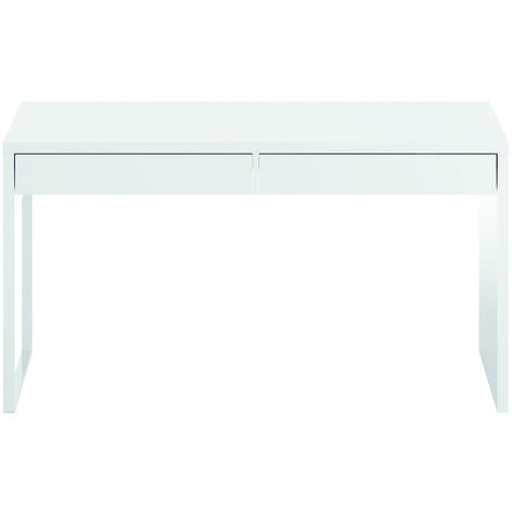 Pegane – Bureau réversible avec tiroir blanc artic – Dimensions 75 x 138 x 50 cm – Design contemporain pour chambre ou bureau