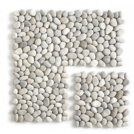 Pegane – Carrelage de mosaïque marron mat 33 x 33 cm – Galet de mer – Maille décorative – Pour sols et murs – Surface 1m²
