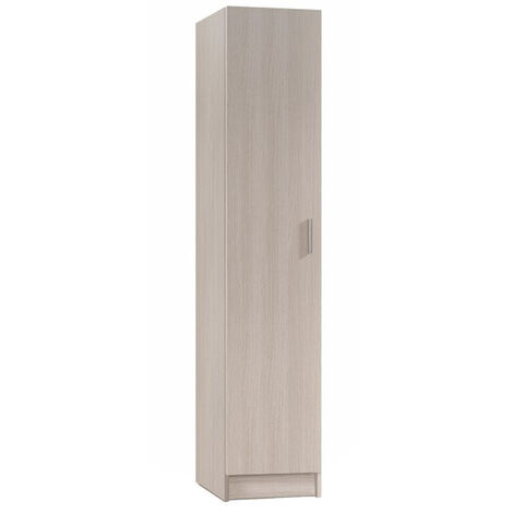 Pegane – Colonne de salle de bain 1 porte en mélamine chêne – Dimensions H180 x L37.2 x P37 cm – Rangement optimisé pour espaces réduits
