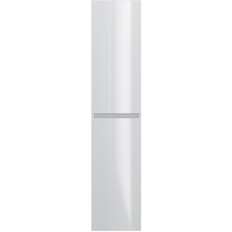 Pegane – Colonne de salle de bain en mélamine blanc – Dimensions 30x27x140 cm – 2 grands espaces de rangement – Fabrication européenne