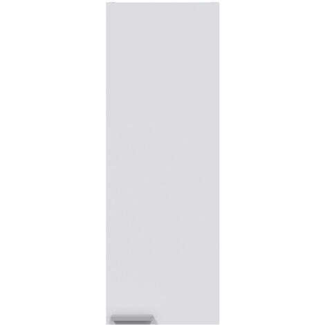 Pegane – Colonne de salle de bain suspendue 1 porte blanc brillant – 30 cm largeur x 85 cm hauteur x 25 cm profondeur – Panneaux haute densité