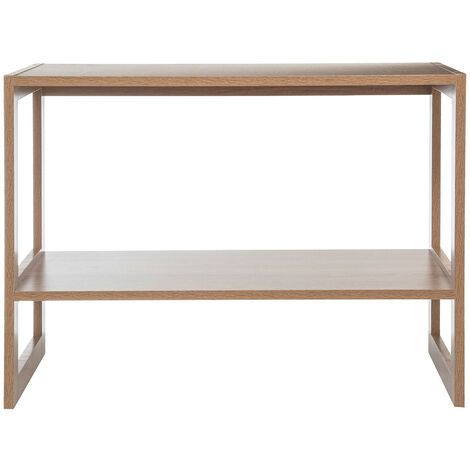 Pegane – Étagère empilable 2 niveaux en panneaux de particules – Coloris naturel – Longueur 69 cm x Profondeur 33 cm x Hauteur 51 cm