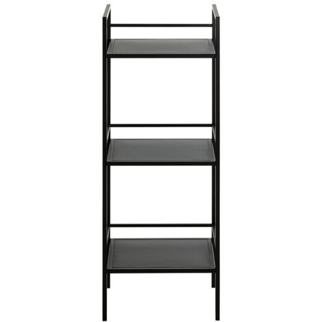 Pegane – Etagère en métal noir 35x25x95 cm – Tablettes en métal peint – Robuste pour espaces de vie et de travail