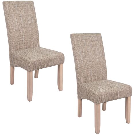 Pegane – Lot de 2 chaises SAGUA beige – Bois de pin et tissu polyester – Dimensions 46 x 108 x 60 cm – Confort optimal et durabilité