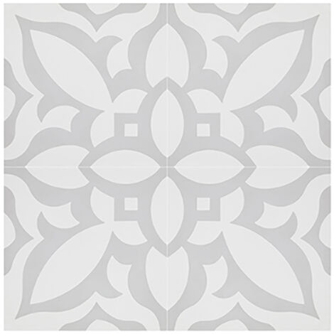 Pegane – Lot de 4 carreaux de ciment 20x20 cm – Couleur gris mat – Épaisseur 14 mm – Pour sol et mur – 0,16 m2