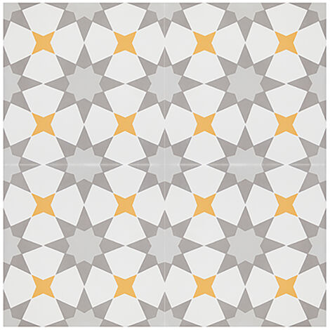 Pegane – Lot de 4 carreaux de ciment véritable 20 x 20 cm – Multicolore – Épaisseur 14 mm – Surface totale 0,16 m² – Carreaux artisanaux