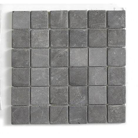 Pegane – Plaque mosaïque en marbre naturel gris 30x30 cm – Pour murs et sols – Épaisseur 8-10mm – Finition taillée à la main