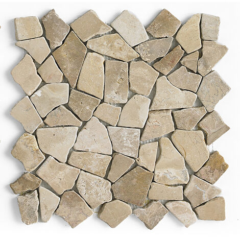 Pegane – Plaque mosaïque en marbre naturel marron 30x30 cm – Pour murs et sols – Épaisseur 0,9-1 cm – Compatible mortier-colle
