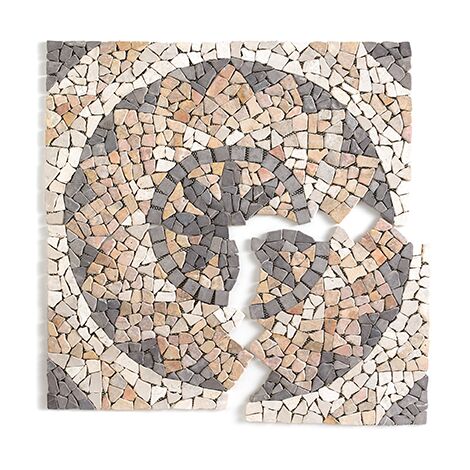 Pegane – Rosace de plafond en marbre et travertin multicolore – 80 x 80 cm – Épaisseur 8 à 10 mm – Pour environnements humides – Boîte de 1 m²