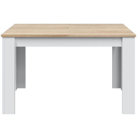 Pegane – Table à manger extensible rectangulaire imitation chêne canadian et blanc – 78 x 140-190 x 90 cm – 6 places – Design moderne