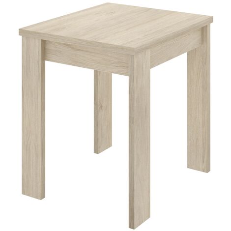 Pegane – Table extensible chêne mélaminé – Dimensions 67.1-134.2 x 67.1 x 77.3-79.2 cm – Idéale pour repas en famille ou entre amis