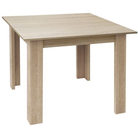 Pegane – Table extensible en bois mélaminé chêne cambrian – Dimensions 90 x 133 cm – Pour repas en famille ou entre amis – Assemblage facile