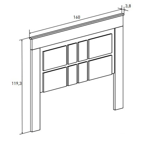Pegane – Tête de lit 160 cm en panneau mélaminé chêne vieilli – Hauteur 119,3 cm – Installation facile – Élégance moderne