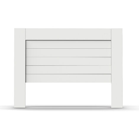 Pegane – Tête de lit blanche 164 cm – Panneaux de particules haute densité – Hauteur 120 cm – Kit d'assemblage inclus